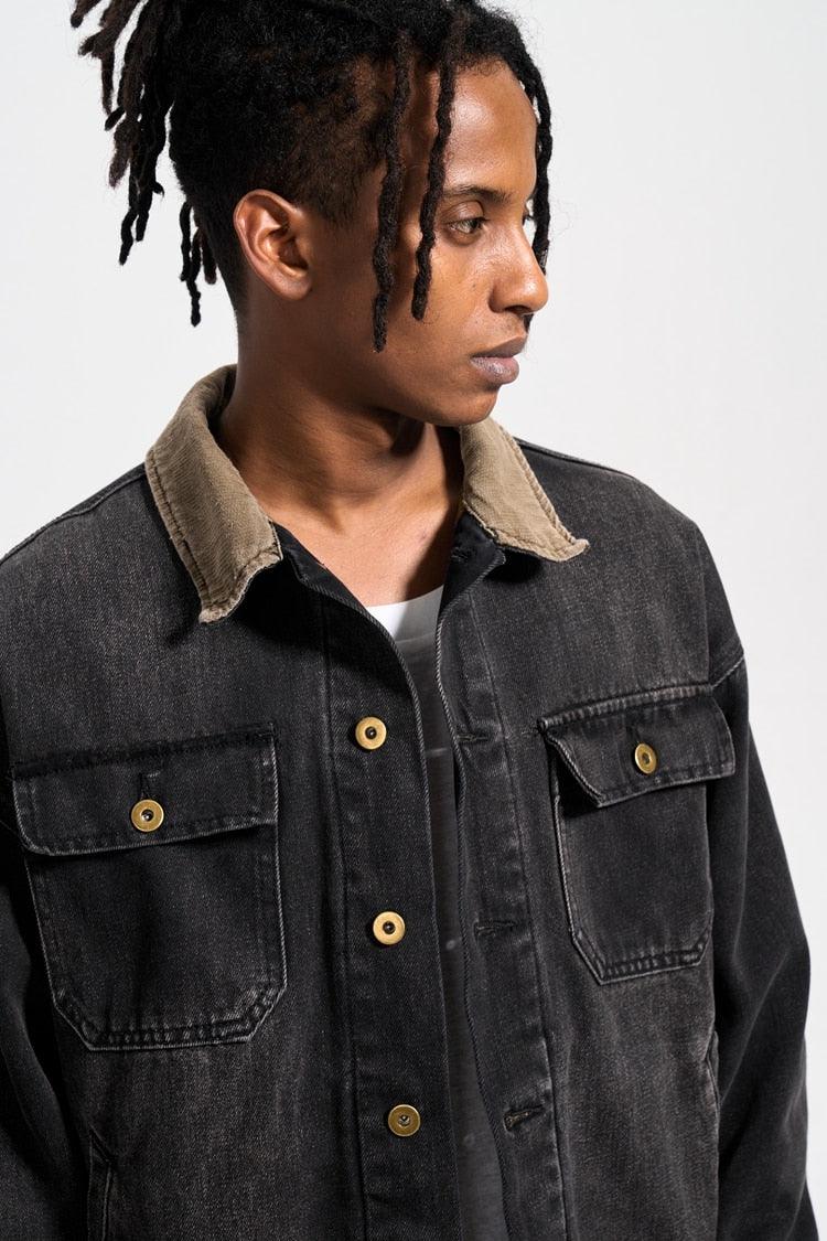 Black Distressed Denim Jacket - Dekayed