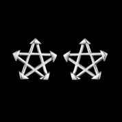two white ABYSS STAR EARRINGS.