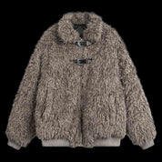 "Gemini" Metal leather Faux Fur Jacket