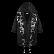 Black Shirt with Detachable Leopard Hoodie - Dekayed