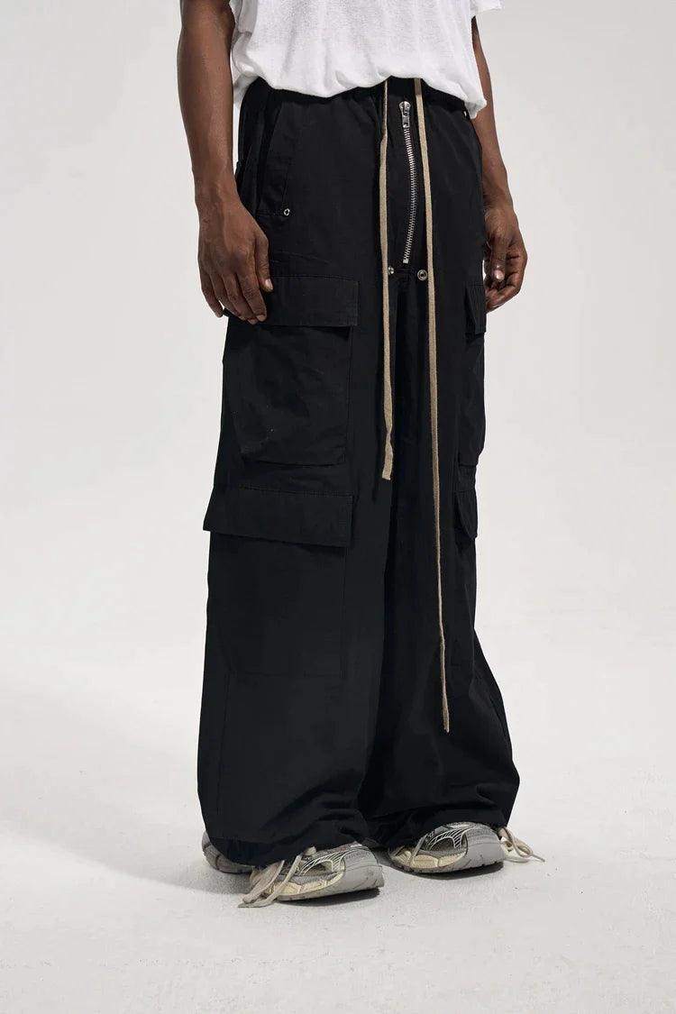 Black Side Pocket Cargo Pants - Dekayed