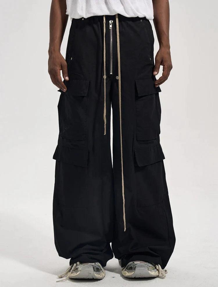 Black Side Pocket Cargo Pants - Dekayed