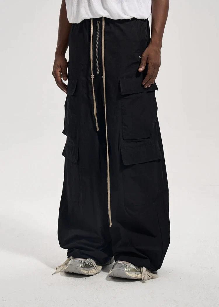 Black Side Pocket Cargo Pants - Dekayed