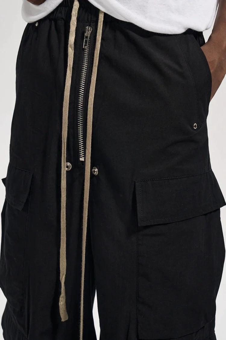 Black Side Pocket Cargo Pants - Dekayed