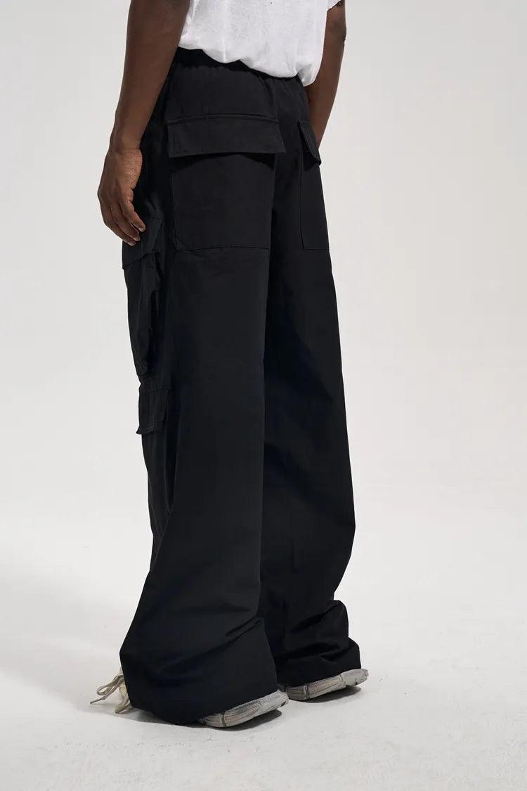 Black Side Pocket Cargo Pants Backside - Dekayed