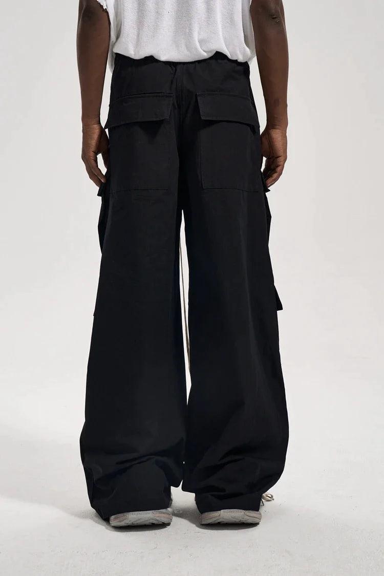 Black Side Pocket Cargo Pants Backside- Dekayed