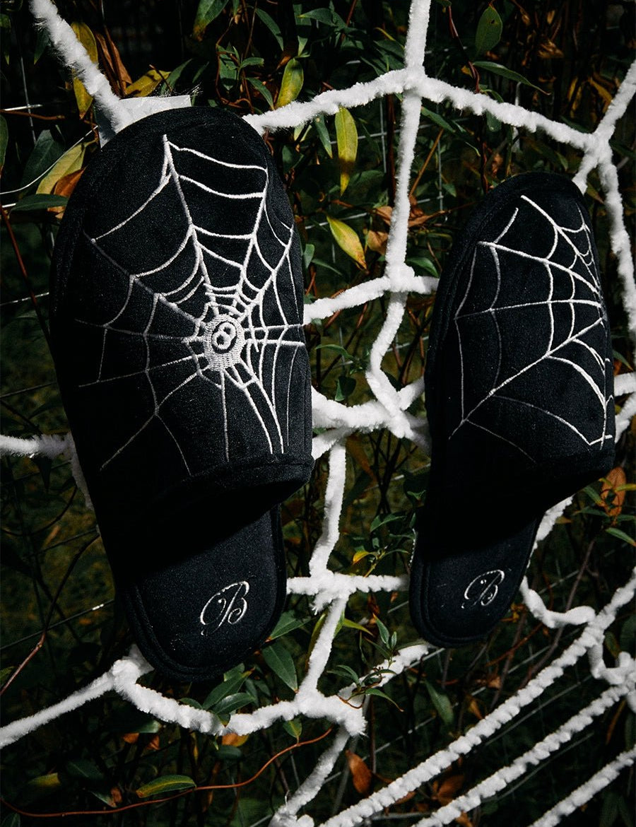 [BLACK8MOB] Cobweb Hotel Slippers - Dekayed