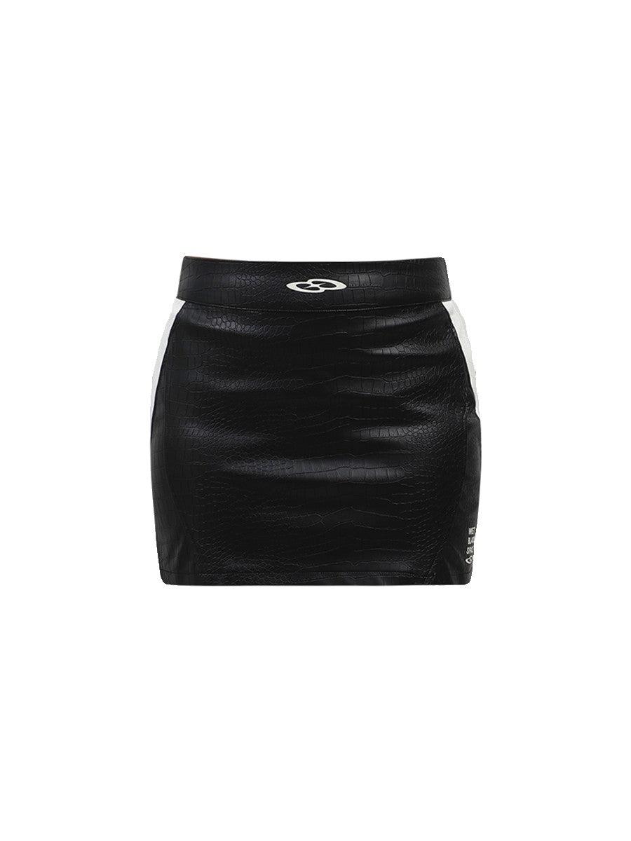 BLACK8MOB Crocodile Pattern Leather Skirt - Dekayed