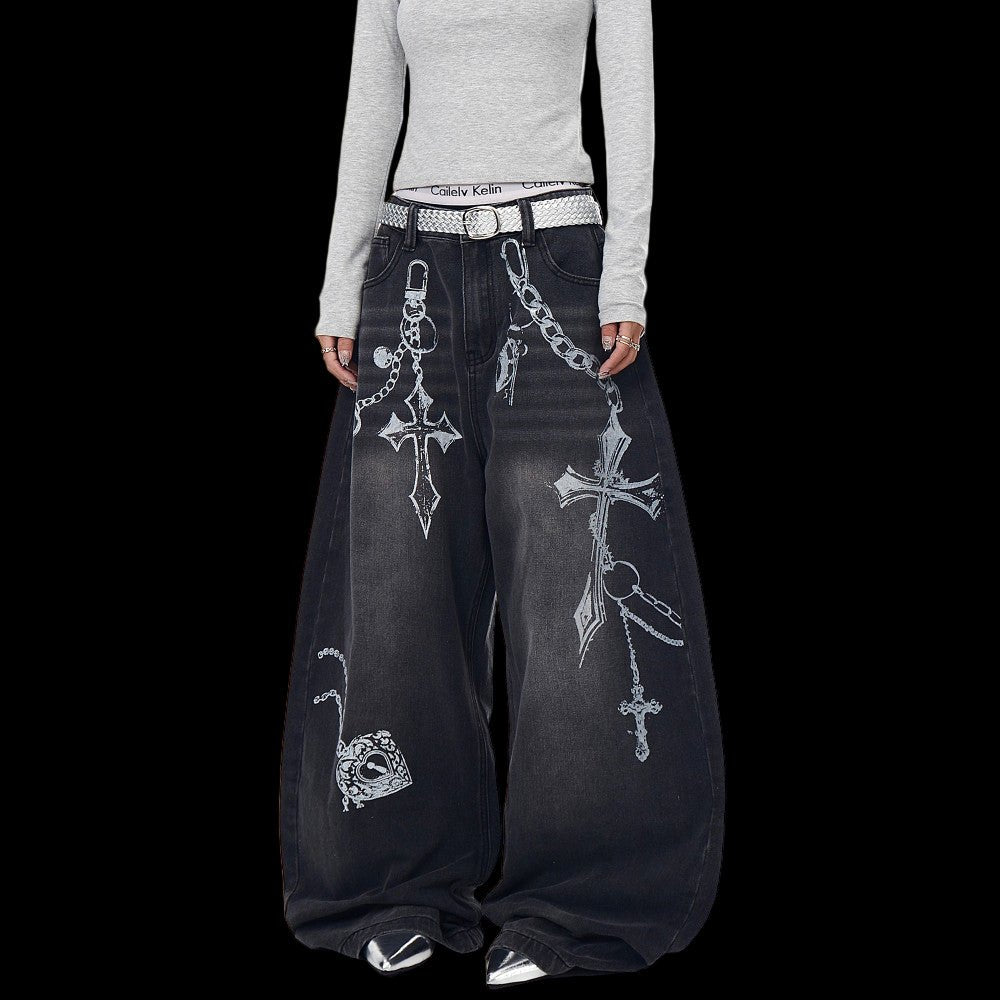 BLACKLISTS Chain Reign Baggy Jeans - Dekayed