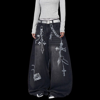BLACKLISTS Chain Reign Baggy Jeans - Dekayed