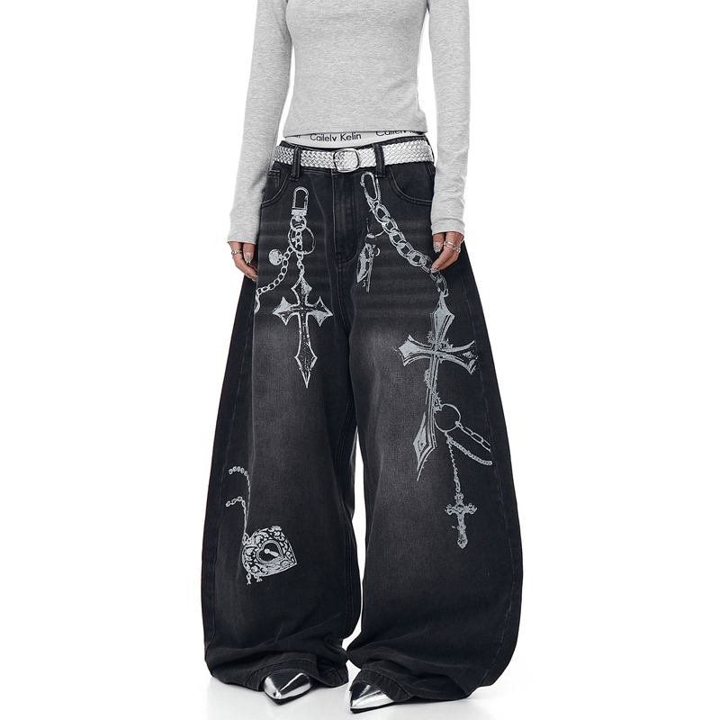 BLACKLISTS Chain Reign Baggy Jeans - Dekayed