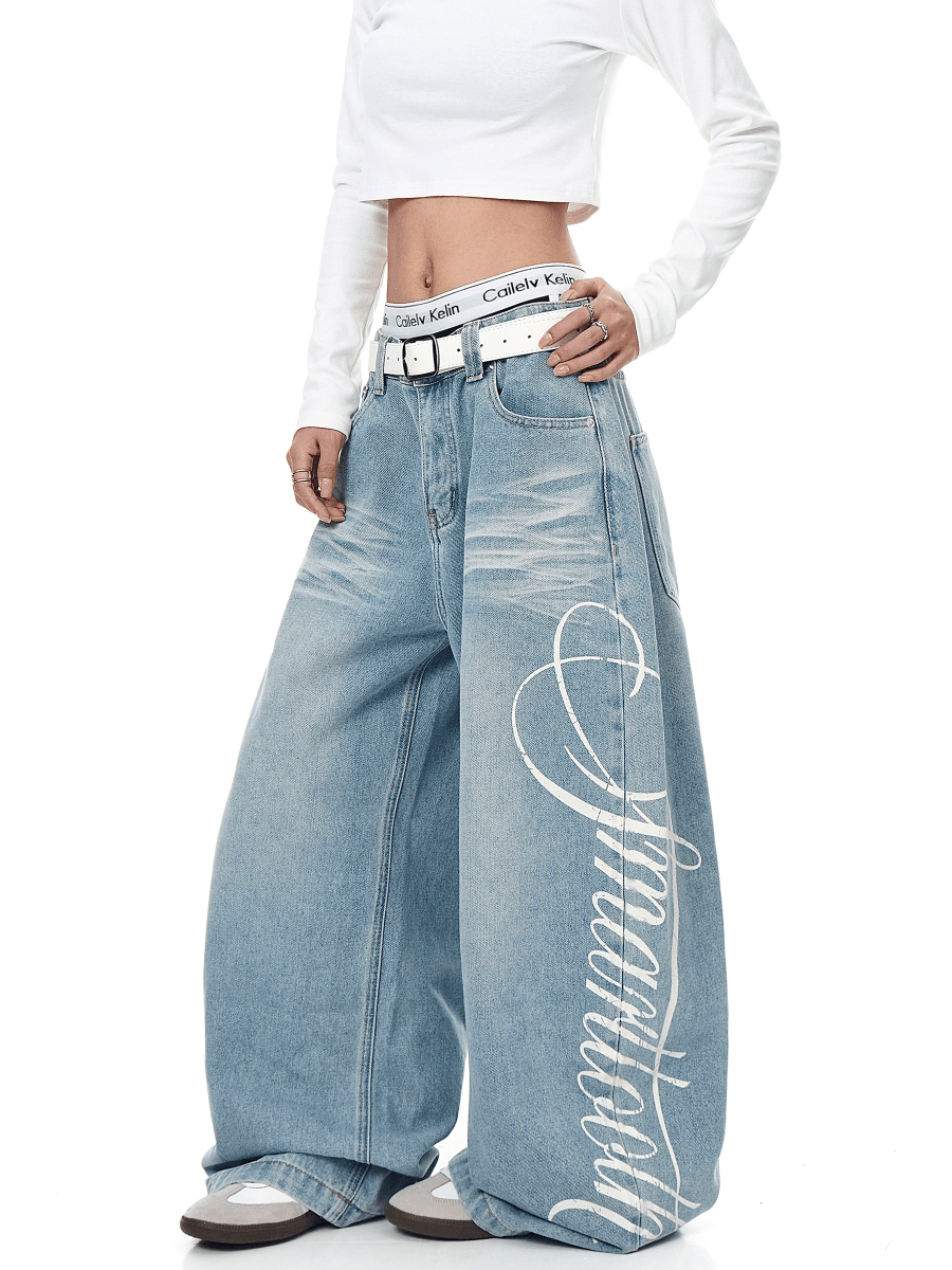 BLACKLISTS InkDrip Baggy Denim Jeans - Dekayed