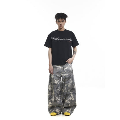 Boxy Washed Camouflage Baggy Jeans - Dekayed