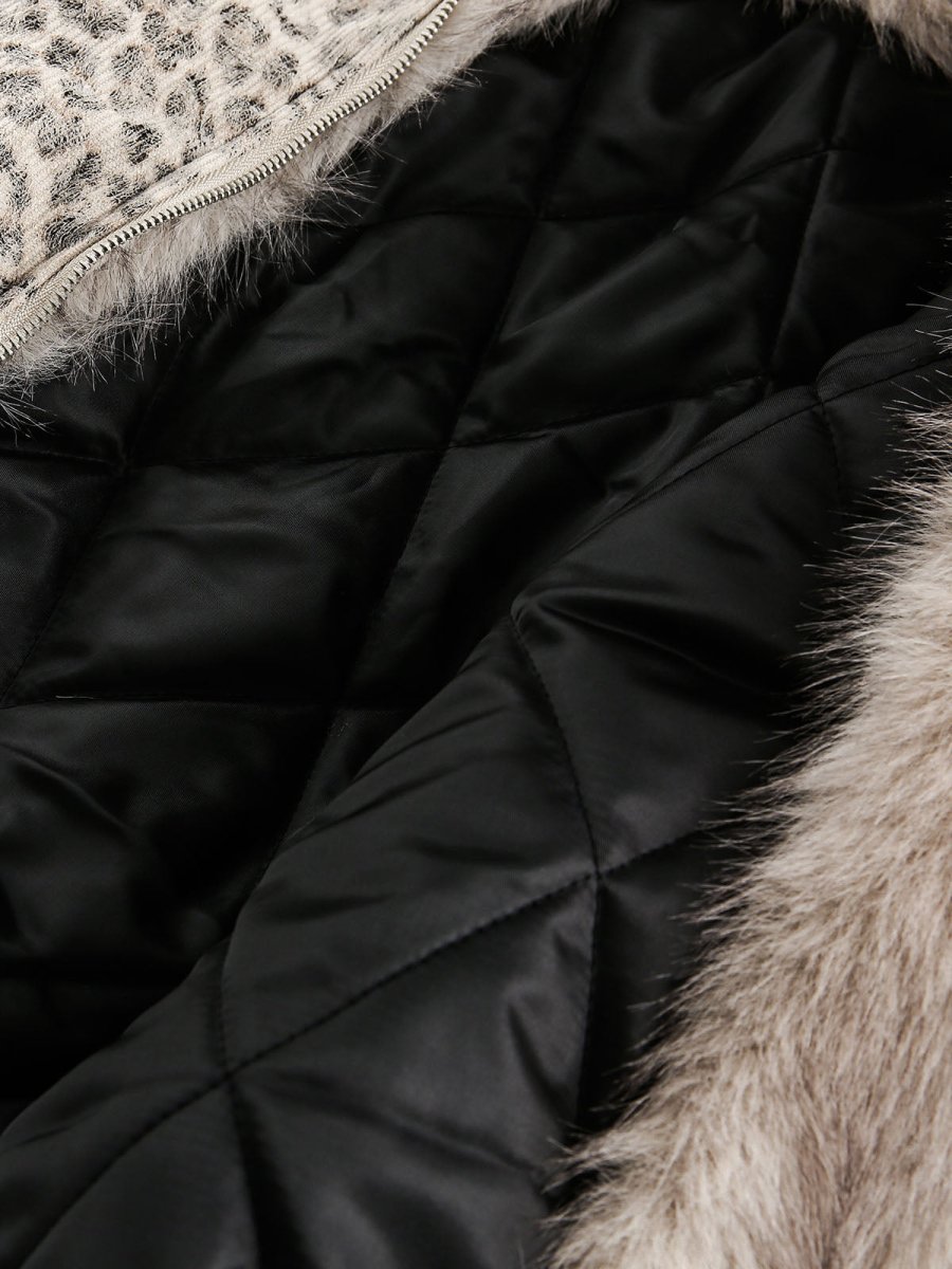 Cheetah Print Mink Fur Hooded Jacket - Dekayed