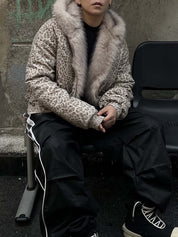 Cheetah Print Mink Fur Hooded Jacket - Dekayed