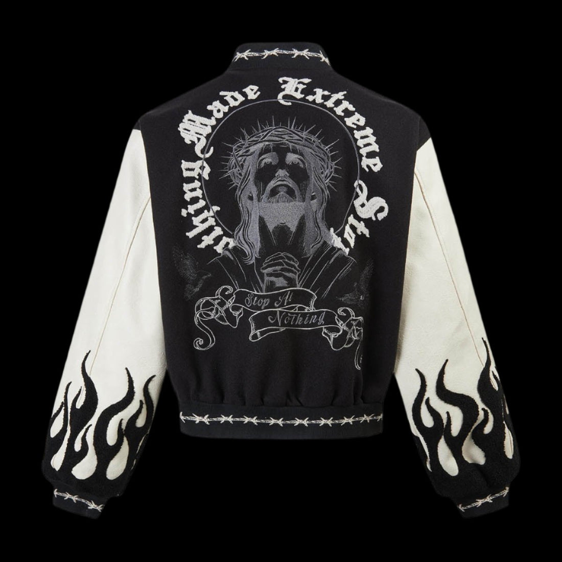 &quot;Rebuke&quot; Heavy Embroidery Bomber Jacket