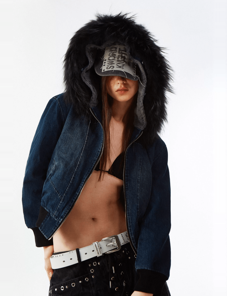 Distressed Denim Fur Jacket out of stock - Dekayed