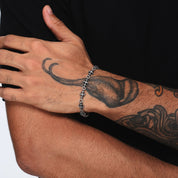 Distressed Iris Long Cross Bracelet with Moissanite - Dekayed