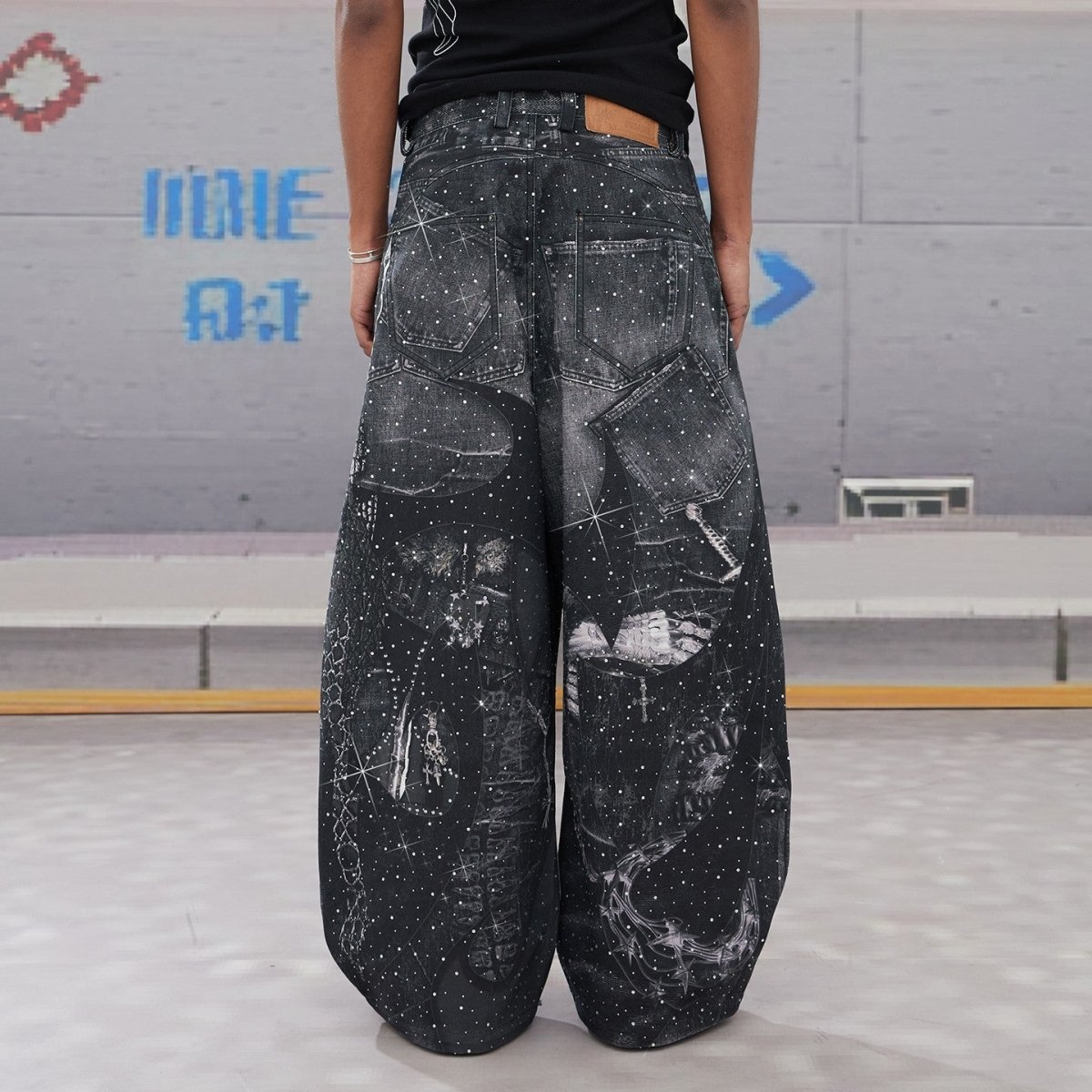 DND4DES Armored Coke Baggy Denim Print Pants - Dekayed