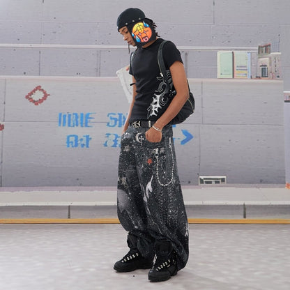DND4DES Armored Coke Baggy Denim Print Pants - Dekayed