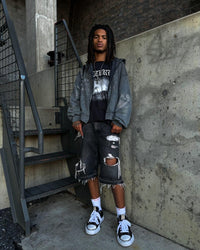DND4DES Diamond Distressed Zip-Up Hoodie
