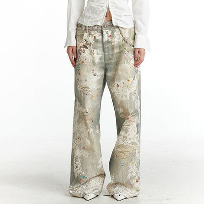 DND4DES Digital Print Gem Empire Jeans - Dekayed
