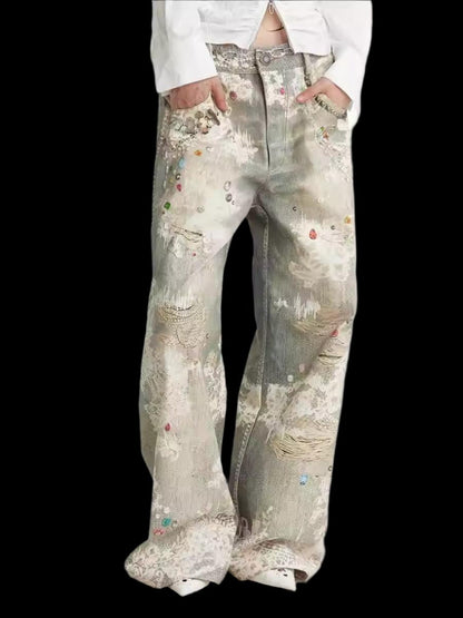 DND4DES Digital Print Gem Empire Jeans - Dekayed