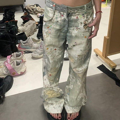 DND4DES Digital Print Gem Empire Jeans - Dekayed
