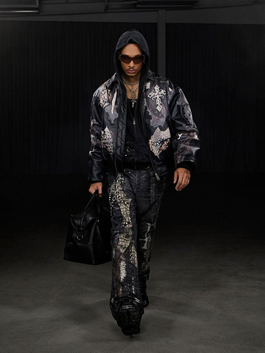 DND4DES Leather Cotton Coated Python Jacket - Dekayed