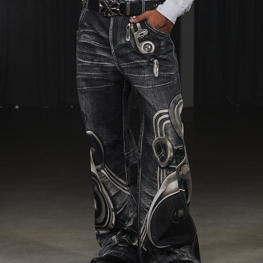 DND4DES "Python Music Festival" Flared Jeans - Dekayed