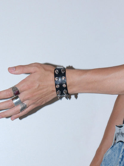 Double Row Rivet Spike Bracelet - Dekayed
