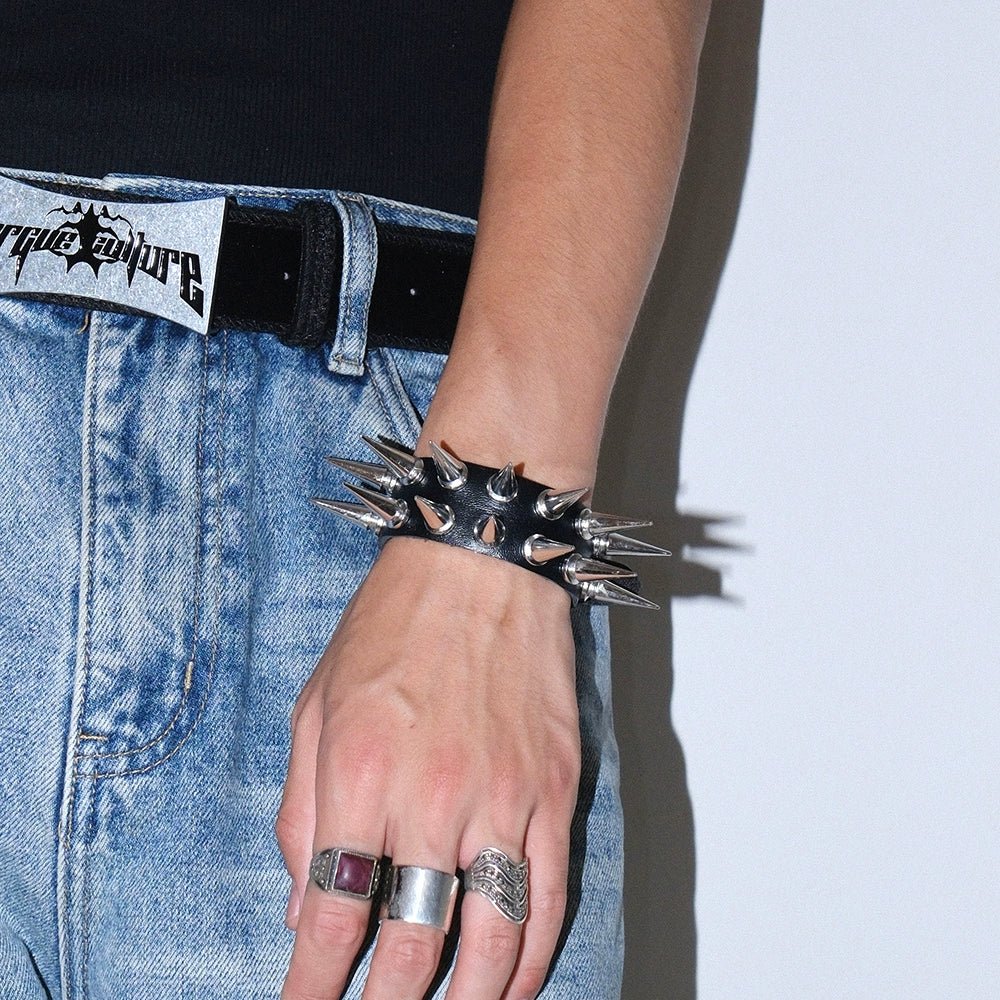 Double Row Rivet Spike Bracelet - Dekayed