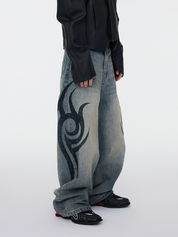 TattooFade Baggy Denim Jeans