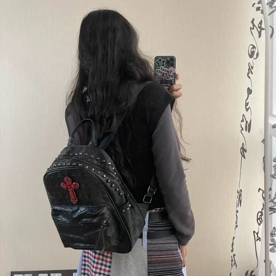 Cross Punk Rivet Backpack