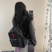 Cross Punk Rivet Backpack
