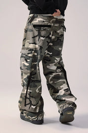 A man with Vintage Camouflage Cargo Pants.