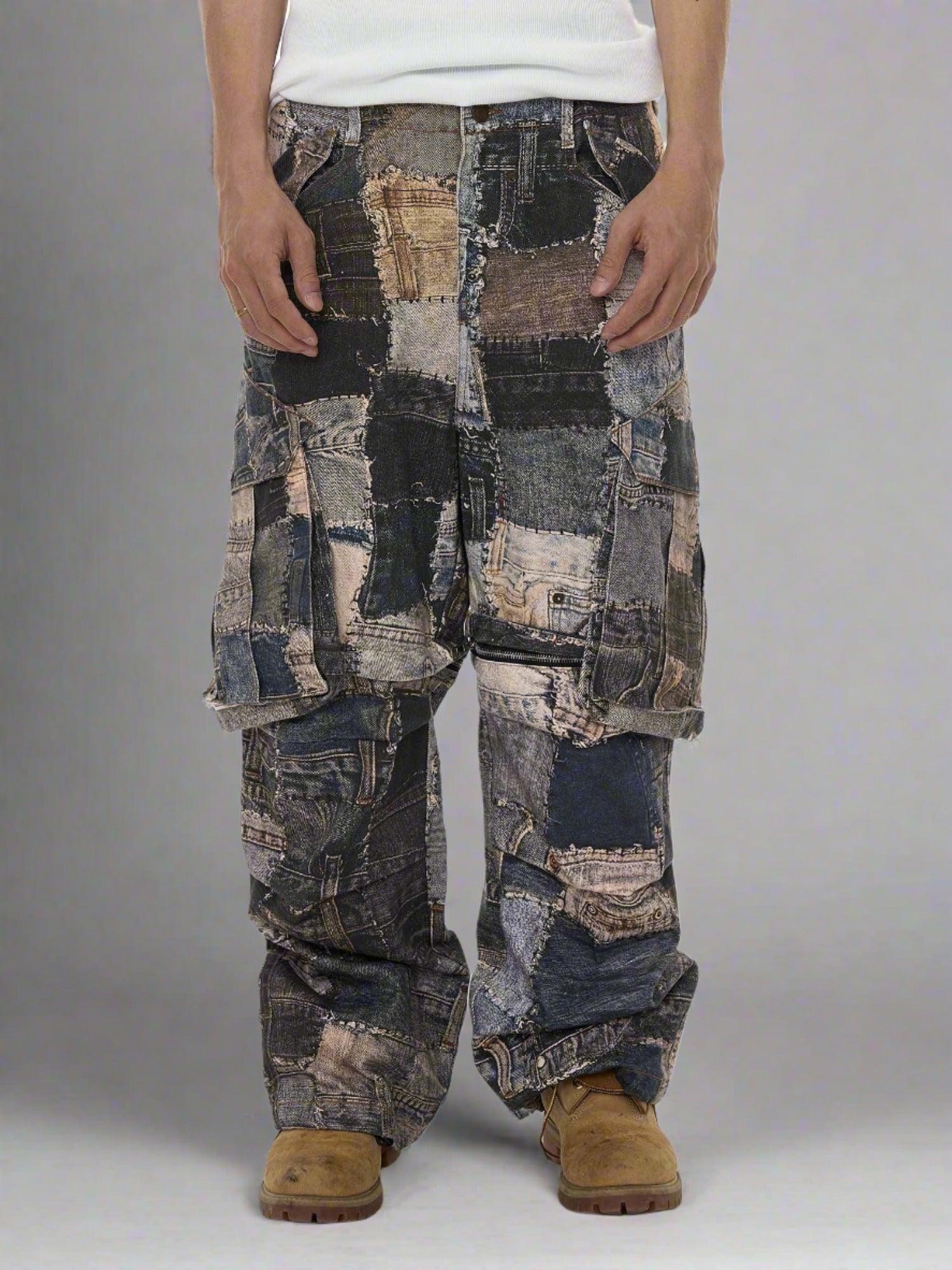 EvilKnight Baggy Digital & Detachable Denim Jeans - Dekayed