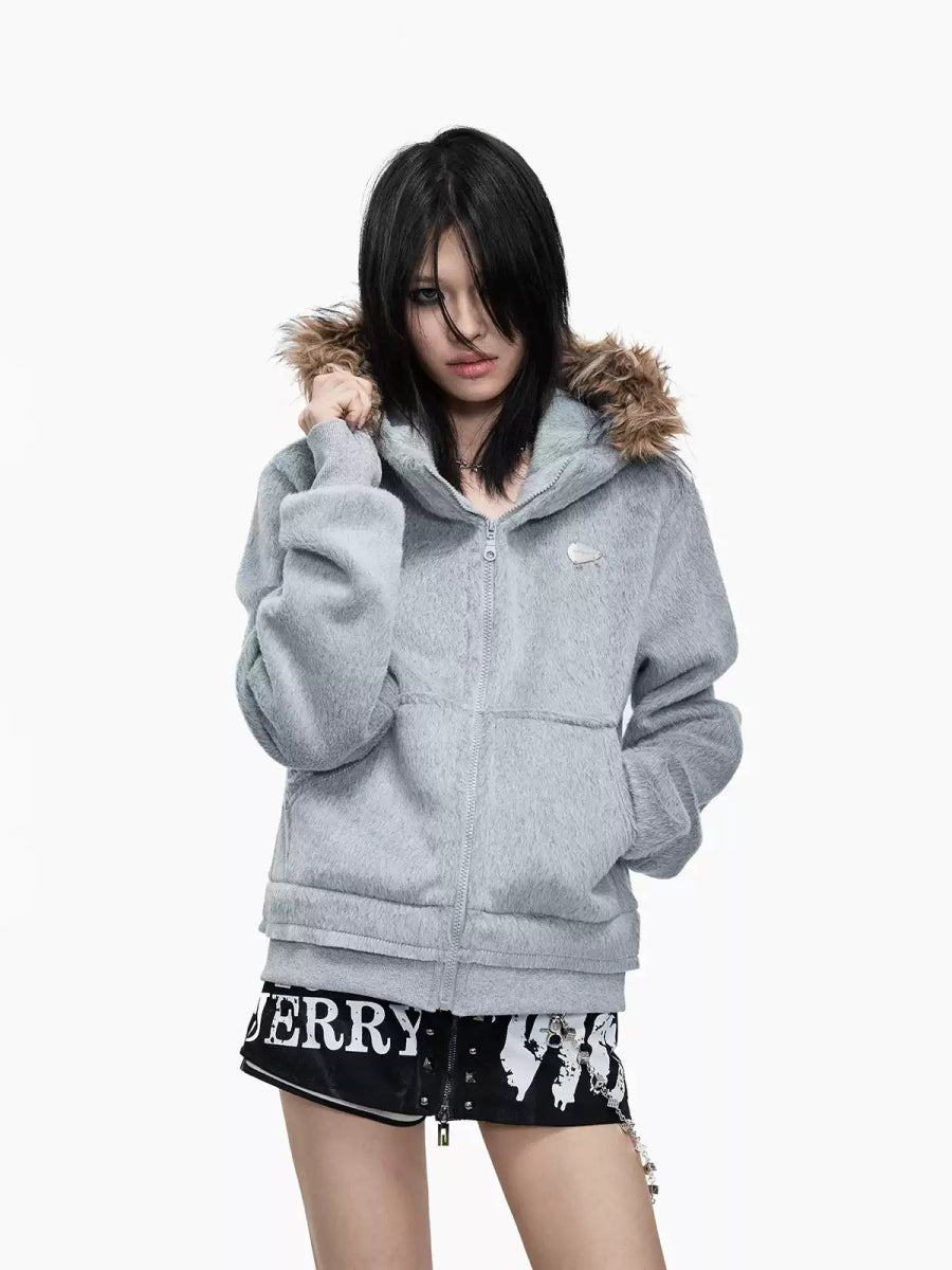 Exclusive Faux Fur Hooded Jacket - Dekayed