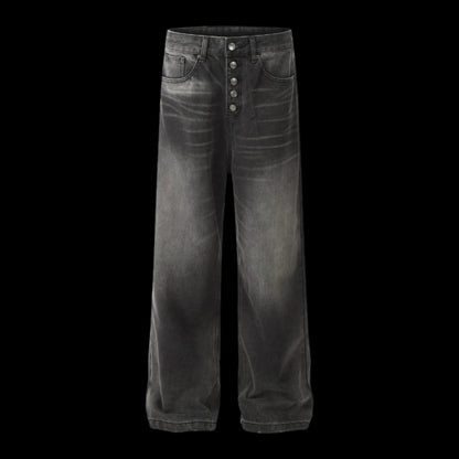 Five Button Straight Washed Jeans - Dekayed