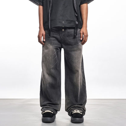 Five Button Straight Washed Jeans - Dekayed