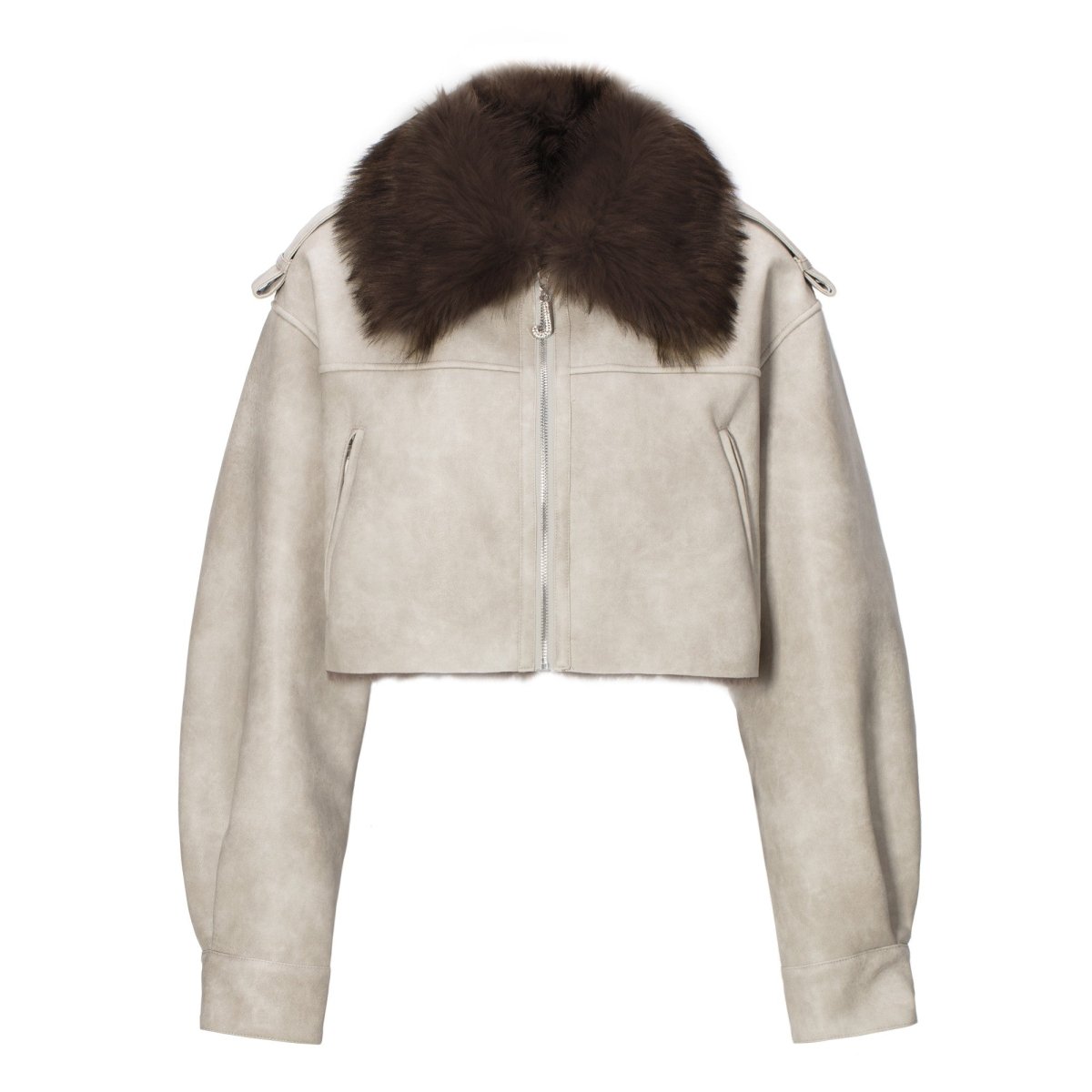 Fur Collar Cropped Jacket - Dekayed