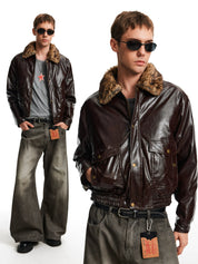 Fur Collar Leather Jacket - Dekayed