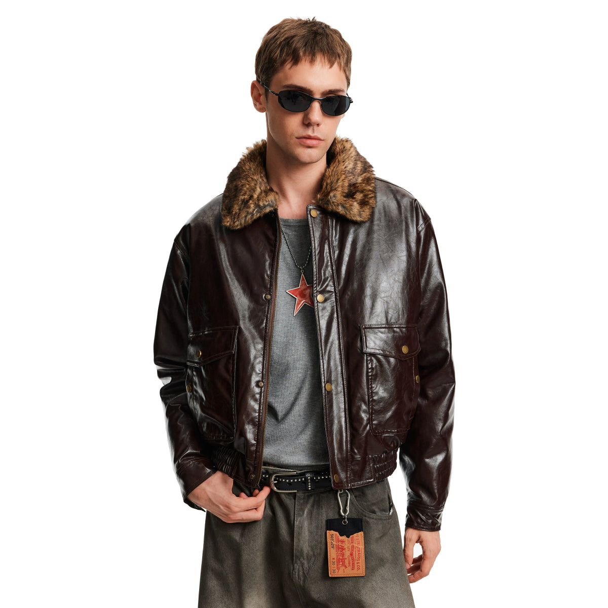 Fur Collar Leather Jacket - Dekayed