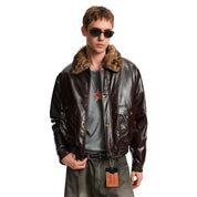 Fur Collar Leather Jacket - Dekayed
