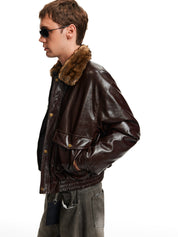 Fur Collar Leather Jacket - Dekayed