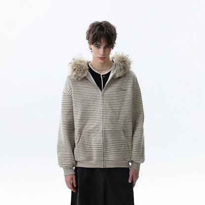 Fur Collar Zipper Jacket - Dekayed