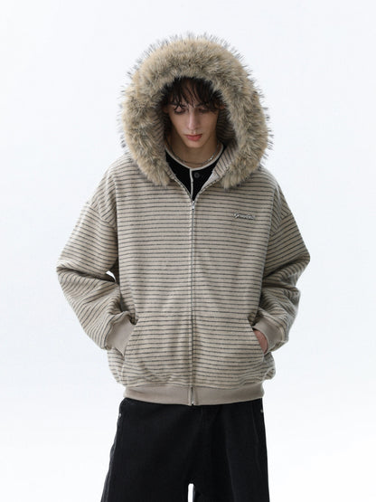 Fur Collar Zipper Jacket - Dekayed