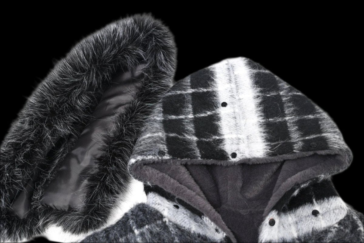 Fur Grid Luxe Hoodie - Dekayed