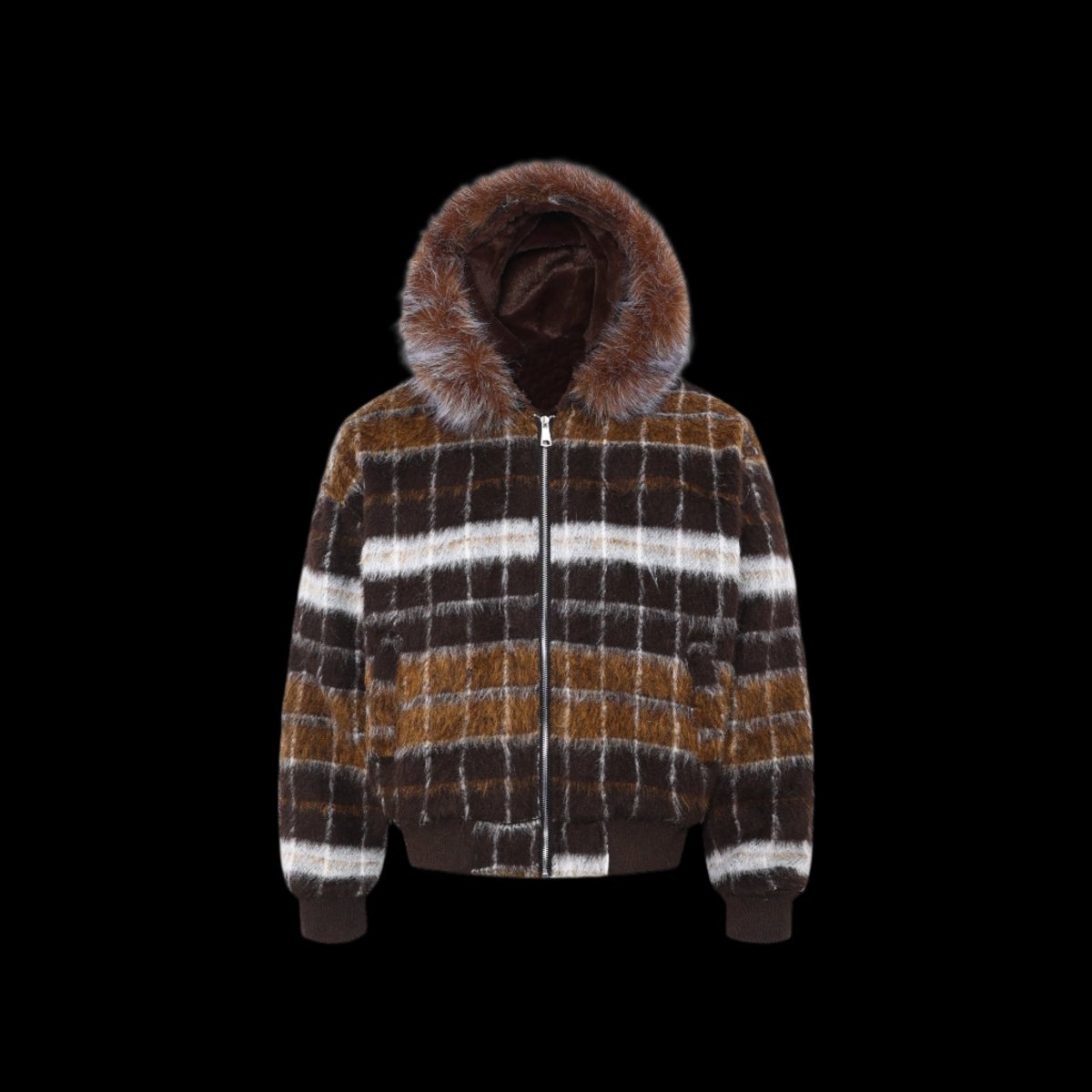 Fur Grid Luxe Hoodie - Dekayed