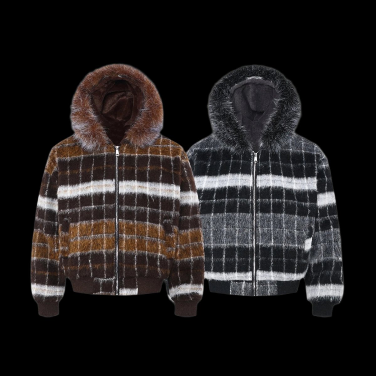 Fur Grid Luxe Hoodie - Dekayed